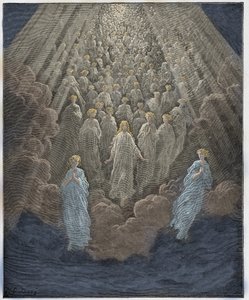 Paradiso, Canto 5: The host of myriad glowing souls in the second realm (illustration from The Divine Comedy)